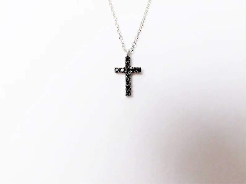 Black Diamond Cross Necklace